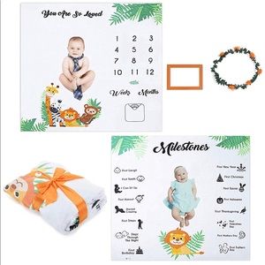 Baby Jungle Milestone Blanket